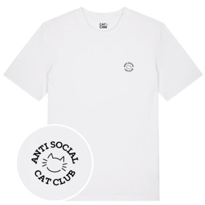 Unisex T-shirt - Anti social cat club circle Thumbnail