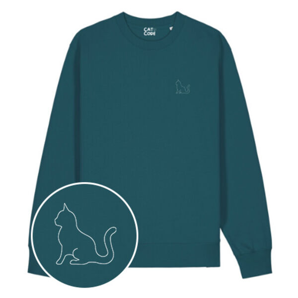Sweatshirt Unisex - Cat Outline - Embroidered Thumbnail