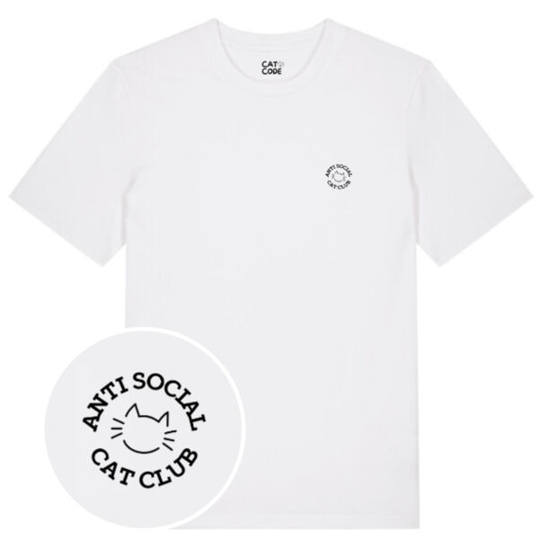 Unisex T-shirt - Anti social cat club circle Thumbnail