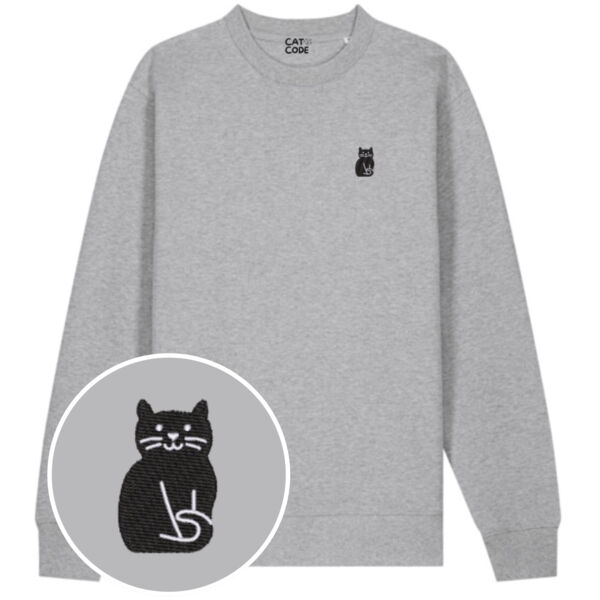 Sweatshirt Unisex - Black Cat - Embroidered Thumbnail