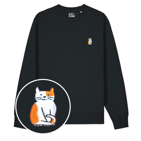 Sweatshirt Unisex - Ginger/White Cat - Embroidered Thumbnail