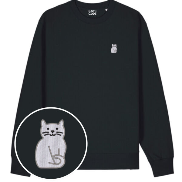 Sweatshirt Unisex - White Cat - Embroidered Thumbnail