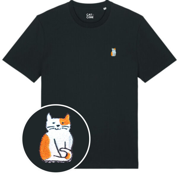 Unisex T-shirt - Ginger/White cat - Embroidered Thumbnail