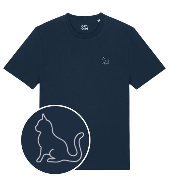 Unisex T-shirt - Outline cat - Embroidered Thumbnail