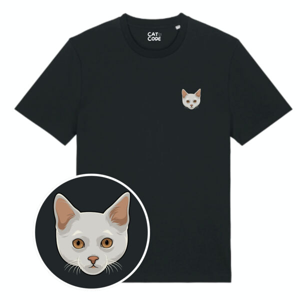 Unisex T-shirt - Cat Head Series - White Cat Thumbnail