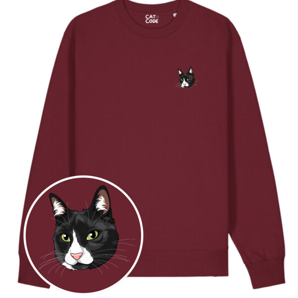Unisex Sweatshirt - Cat Head Series - Tuxedo Cat Thumbnail